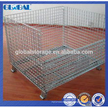 Contenedor de malla de alambre plegable apilable industrial